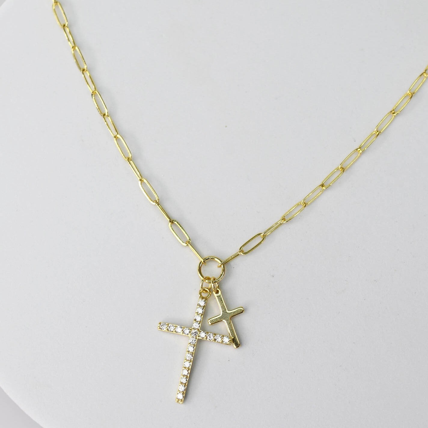 Double Cross Necklace