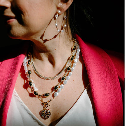 Radiant Pearl Heart Necklace