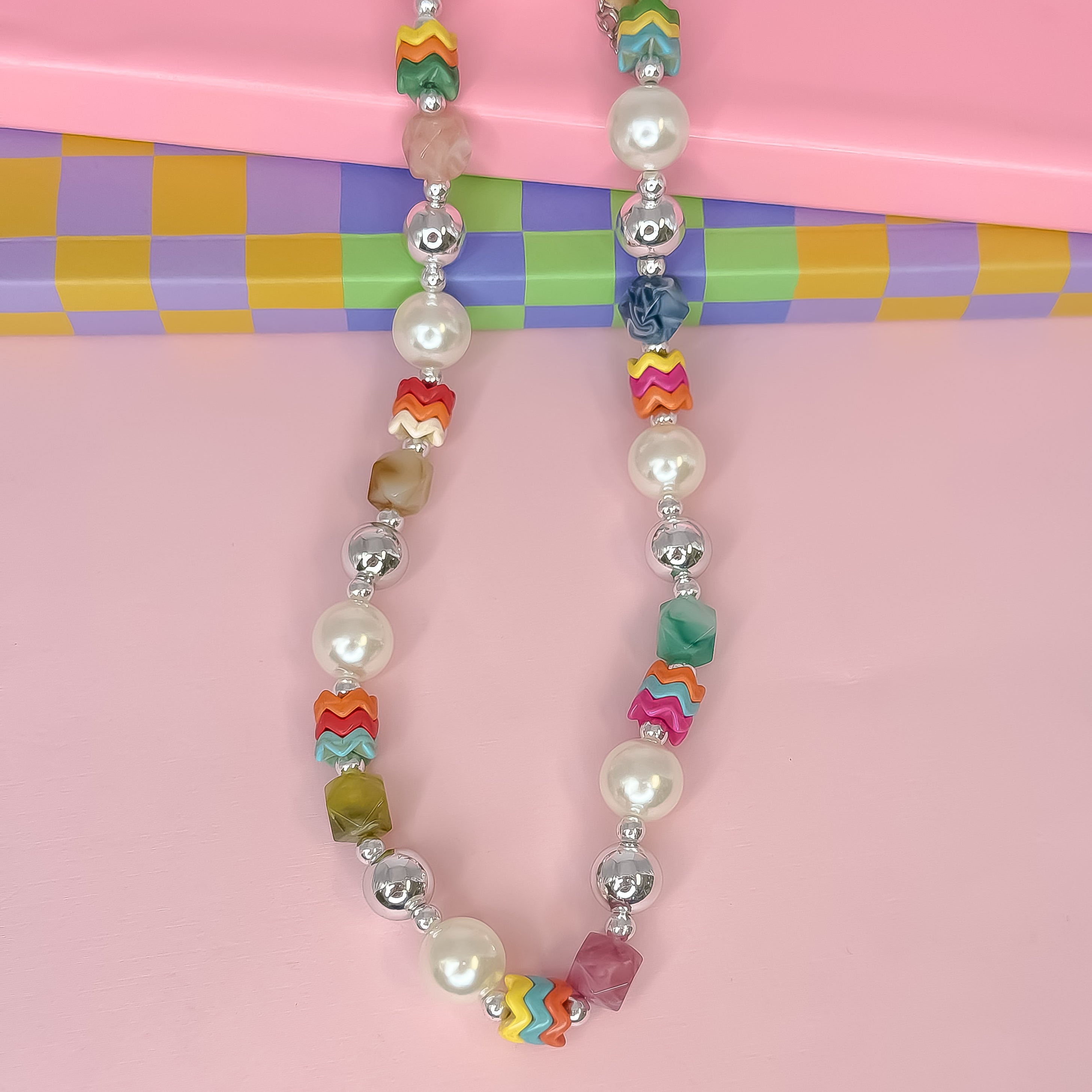 Ziggy Pearl Pop Silver Necklace