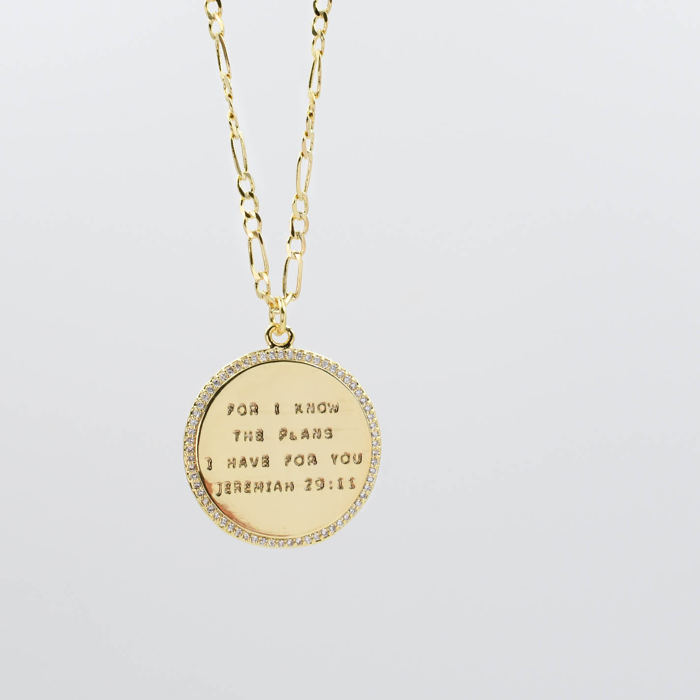 Jesus is my Rock Gold Necklace