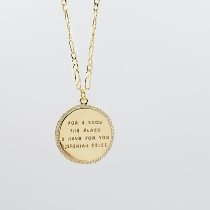 Jesus is my Rock Gold Necklace