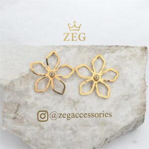 ARETE FLOR DORADA PERLA