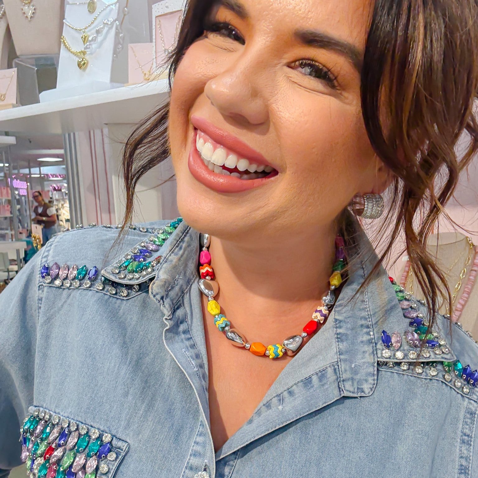 Color Party Silver Necklace